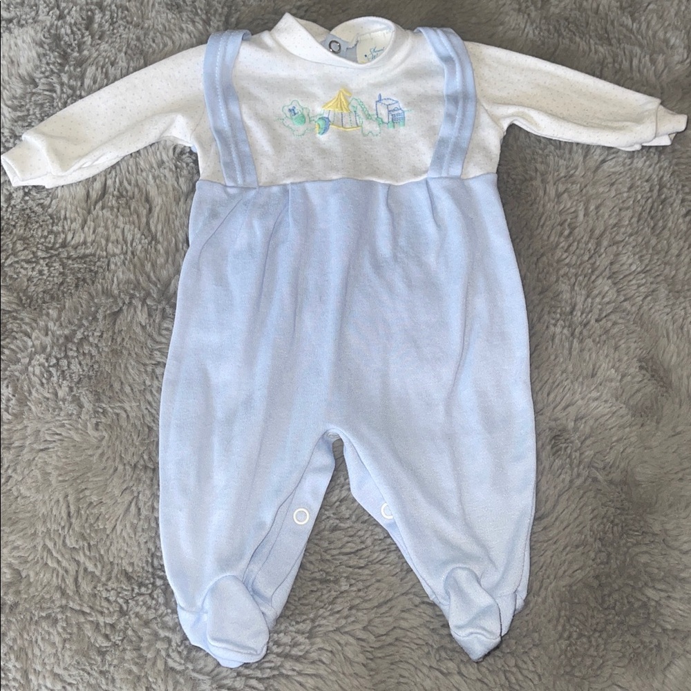Vintage Sweet Wishes Sleeper Romper Baby Toys Blue Boy  Sz 0/3M Teddy Bear